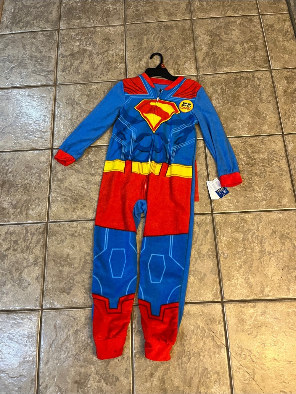 Superman Boys Unionsuit Blanket Sleeper With Cape Size 8